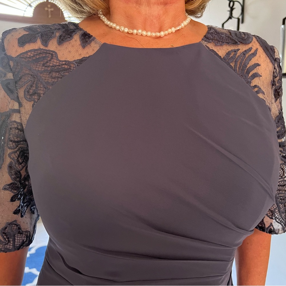 JJs House Dusty Blue Lace Maxi Dress - Picture 11 of 12